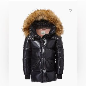 Girls sz 12 hooded Sam puffer w fur trim. Thumbhole trim sleeves. Like new!